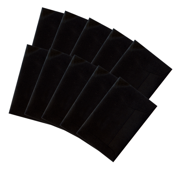 10 x Black Hand Made Professional Prediction Envelopes for Playing Cards (Sealable Option Available)