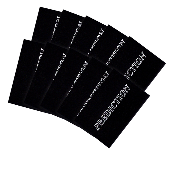 10 x Black Hand Made Professional Silver Text Prediction Envelopes for Playing Cards (Sealable Option Available)