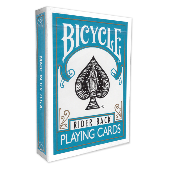 Front view of Turquoise Backed Bicycle Playing Cards UK