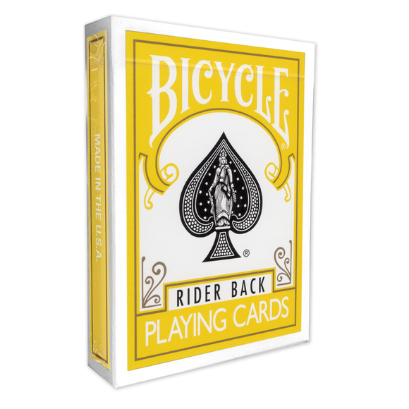 Front view of Yellow Backed Bicycle Playing Cards