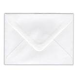 A single clear envelope shown flat against a white background, with the flap open and no visible branding.