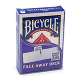 A pack of Bicycle Face Away Deck playing cards with the branding and product name visible on the packaging.