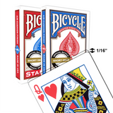 Bicycle playing cards packaging with a short playing card featuring a queen of hearts.