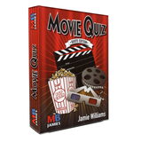 Product packaging for the magic trick 'Movie Quiz' by Jamie Williams, featuring an image of a deck of cards with movie-themed design, a clapperboard, and movie reels.