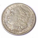 Silver Morgan Dollar coin from 1894 on a white background