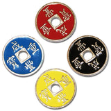 4 Chinese style magic coin props for  manipulation by magicians 