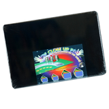 A quality close-up pad / mat in black in professional size with a plain design. Perfect for performing with cards, coins and other small magic props. Sold by Red Dragon Magic.