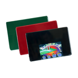 A set of three quality close-up pads / mats in green, red, and black, each standard sized with a plain design. Perfect for performing with cards, coins and other small magic props. Sold by Red Dragon Magic.