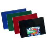 A set of four quality close-up pads / mats in blue, green, red, and black, each standard sized with a plain design. Perfect for performing with cards, coins and other small magic props. Sold by Red Dragon Magic.

