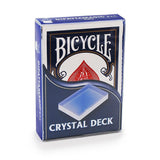 A packaged 'Crystal Deck' magic trick set made in Bicycle, including a transparent Plexiglass block gimmick.
