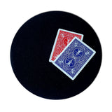 Example of quality VDF Circular Close up mat with playing cards for scale.