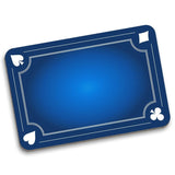 A blue close-up mat /pad with a white printed design and aces border with a Centre spotlight effect and visible card suit symbol in the corner.

Sold by Red Dragon Magic