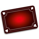 A red close-up mat /pad with a white printed design and aces border with a Centre spotlight effect and visible card suit symbol in the corner.

Sold by Red Dragon Magic