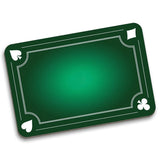 A green close-up mat /pad with a white printed design and aces border with a Centre spotlight effect and visible card suit symbol in the corner.

Sold by Red Dragon Magic